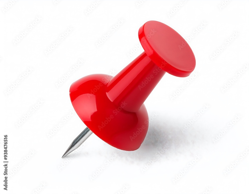 Push Pin Isolated on a Transparent Background, Ideal for Office, School, or Organizational Use, Highlighting a Simple Tool for Pinning Notes and Document
