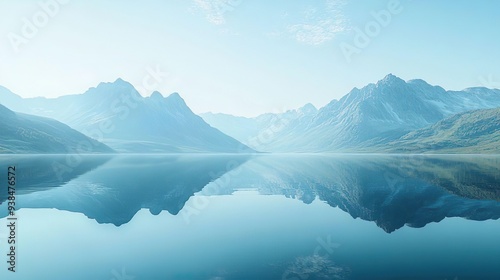 Pristine lake reflecting towering mountains perfect for peaceful and high-definition nature backgrounds