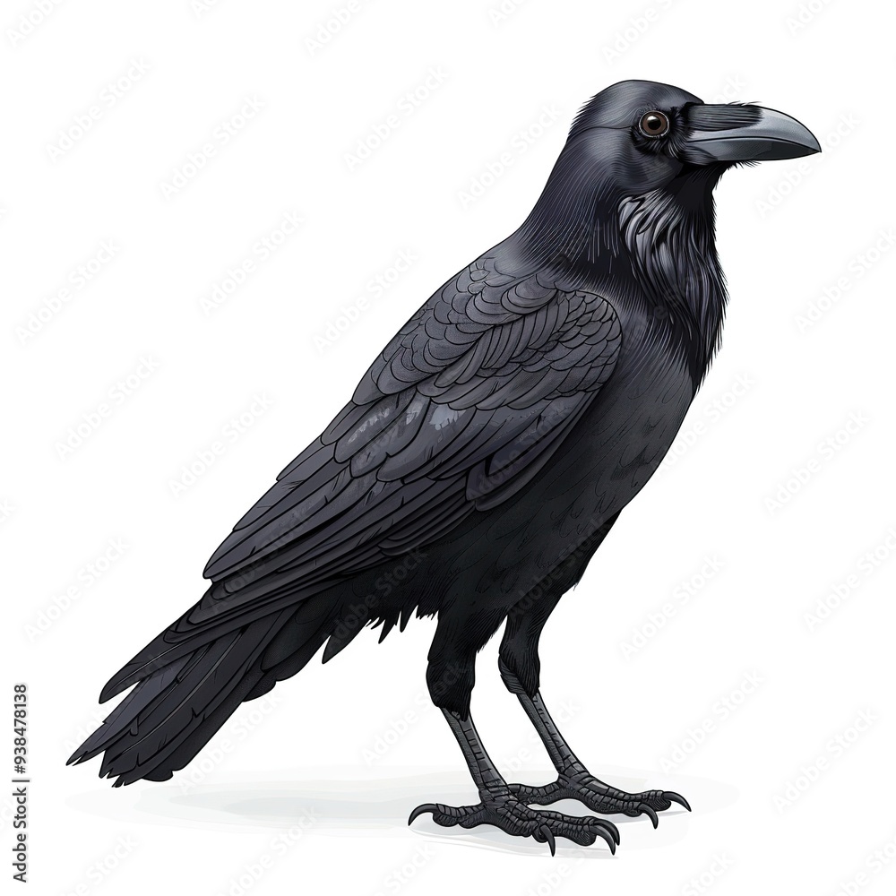 Fototapeta premium Crow Aether animal cartoon isolated whitebackground 16:9