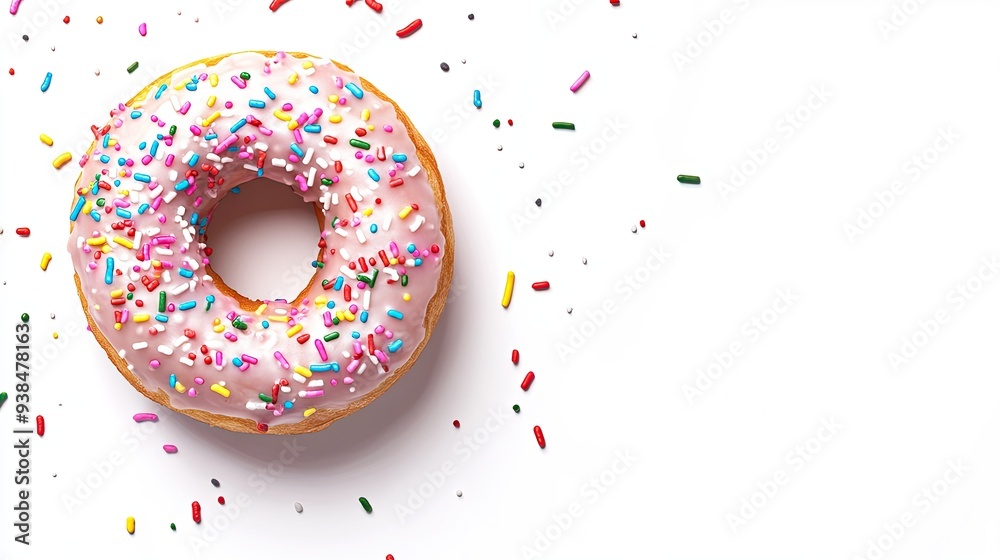 A clipart image of a donut with sprinkles, with ample space for text or logos. A clipart image of a donut with sprinkles, with ample space for text or logos.