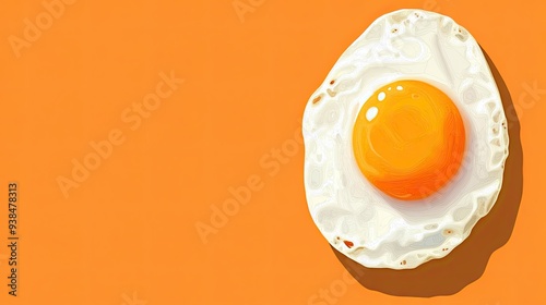 A clipart image of a sunny-side-up egg, with ample space for promotional content on a clean background. photo