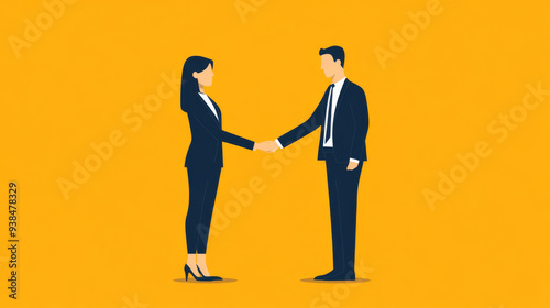 A man and a woman shaking hands