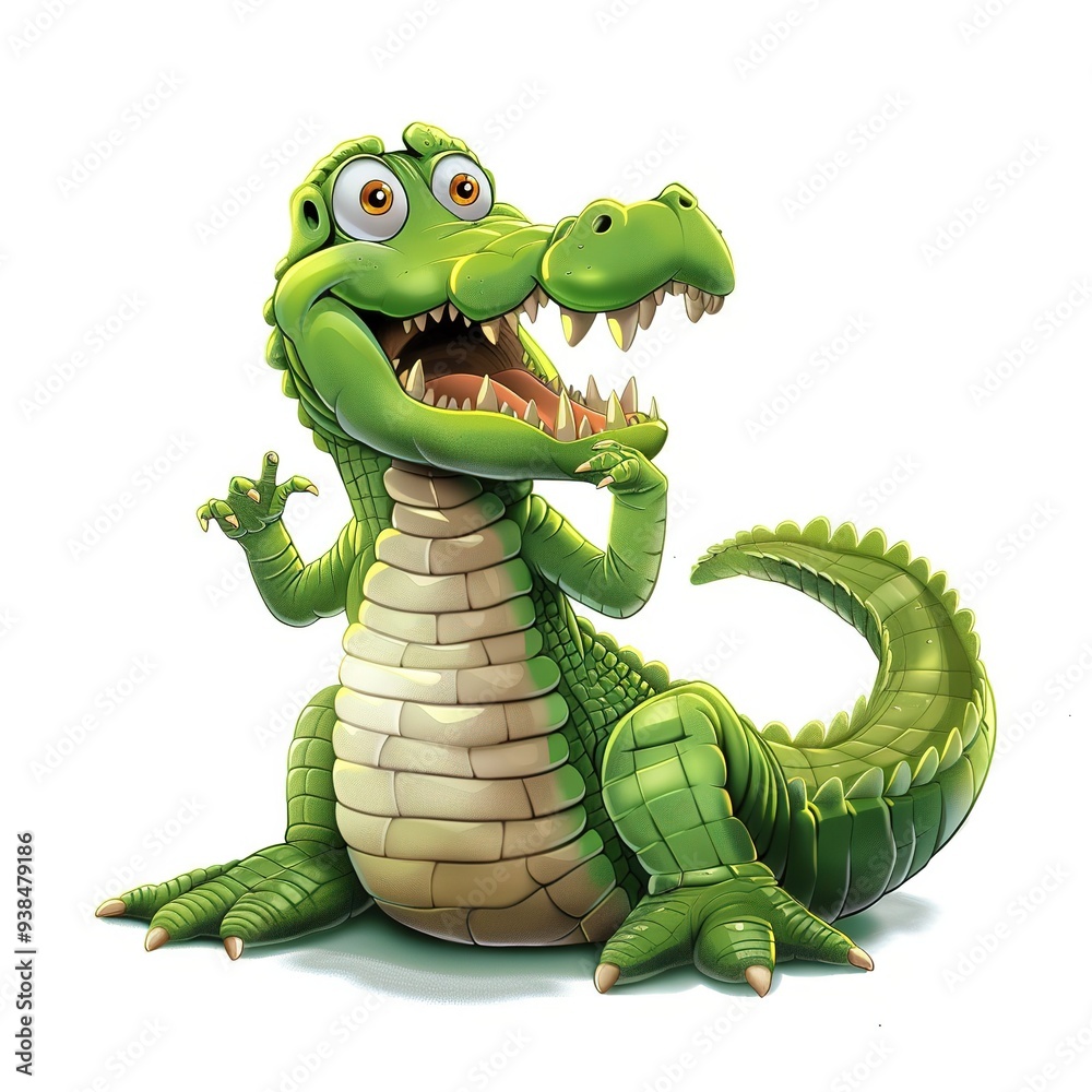 Fototapeta premium Crocodile Trust emotion fantasy animal cartoon isolated whitebackground