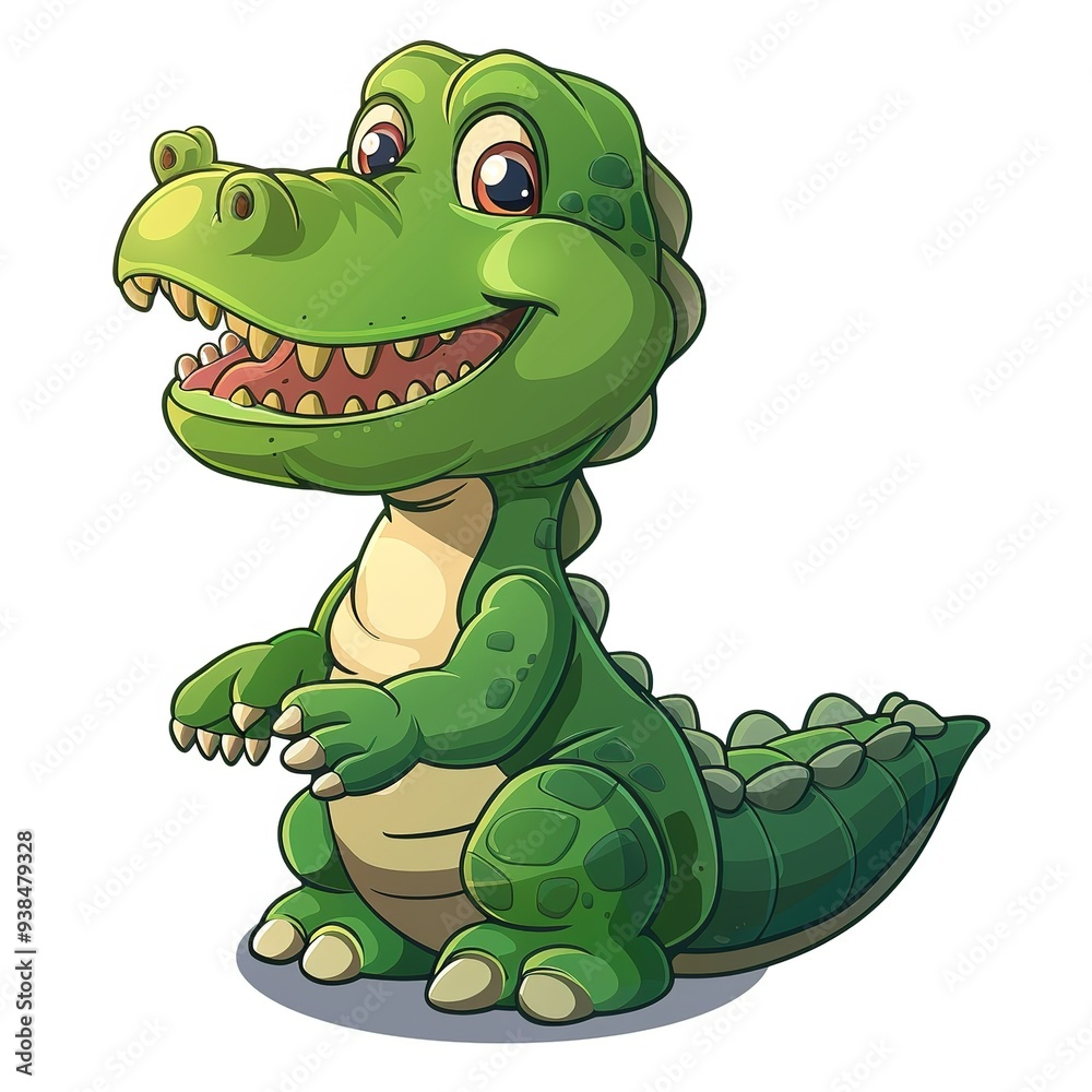 Fototapeta premium Crocodile Wind animal cartoon isolated whitebackground