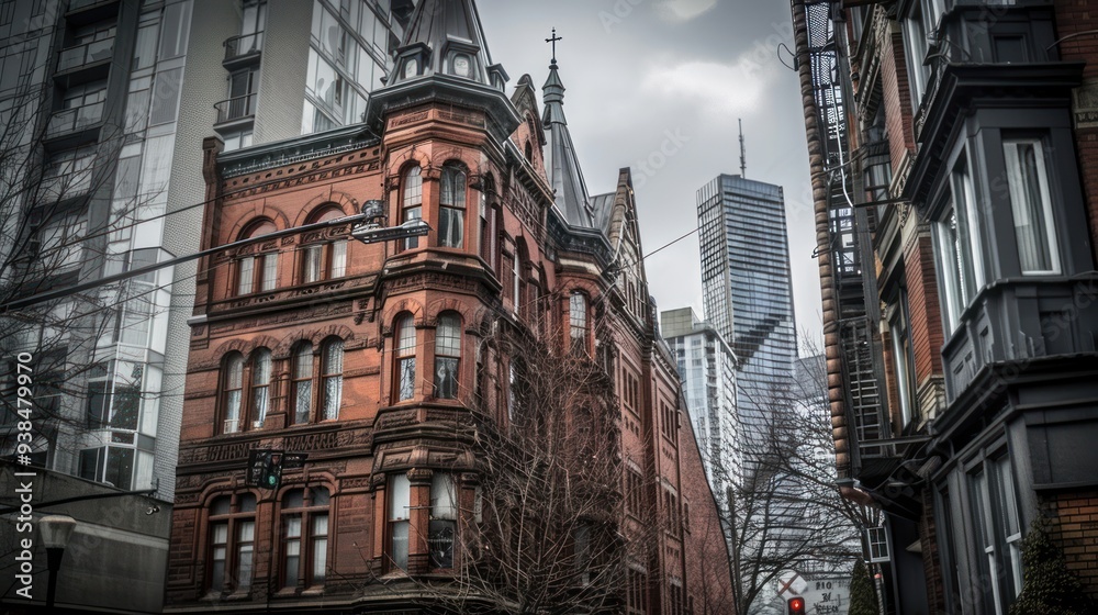 Fototapeta premium Brick Building in the City