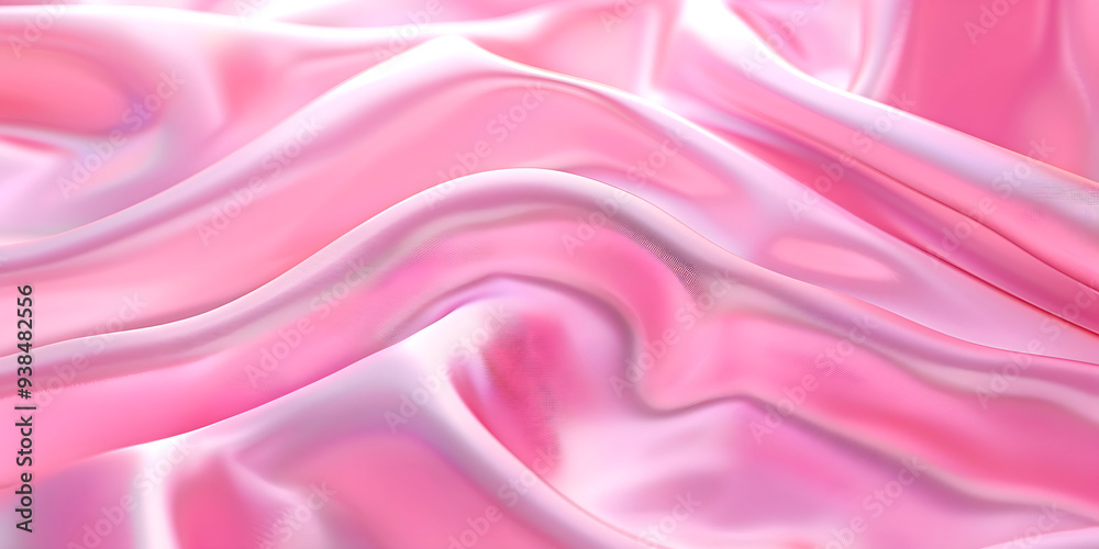 Obraz premium A pink fabric with a wave pattern. The fabric is very soft and looks like it is made of silk