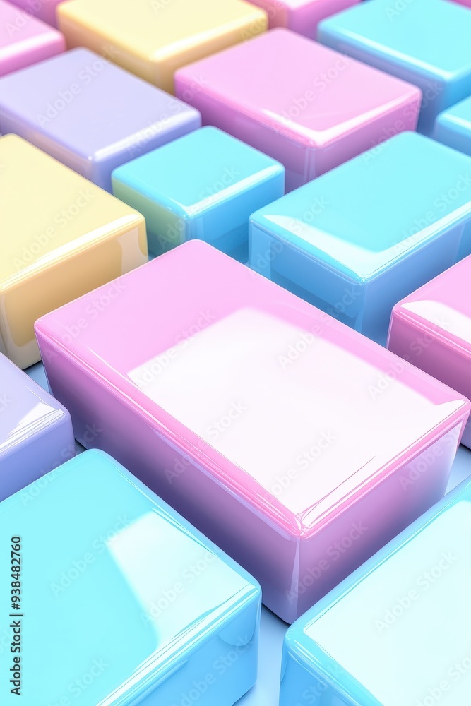 Abstract Pastel Colored Blocks Geometric Shapes D Rendering Minimal Design Abstract Pastel Colored Blocks Geometric Shapes D Rendering Minimal Design