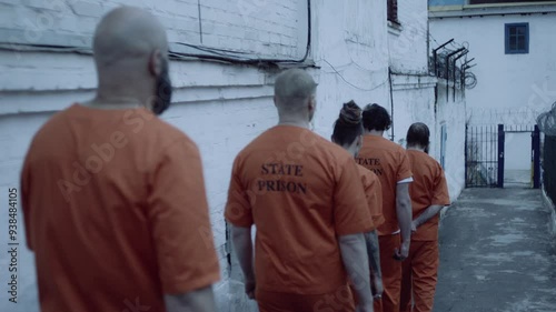 Jail inmates taken to the yard while cuffed