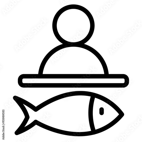 Fish shop icon vector