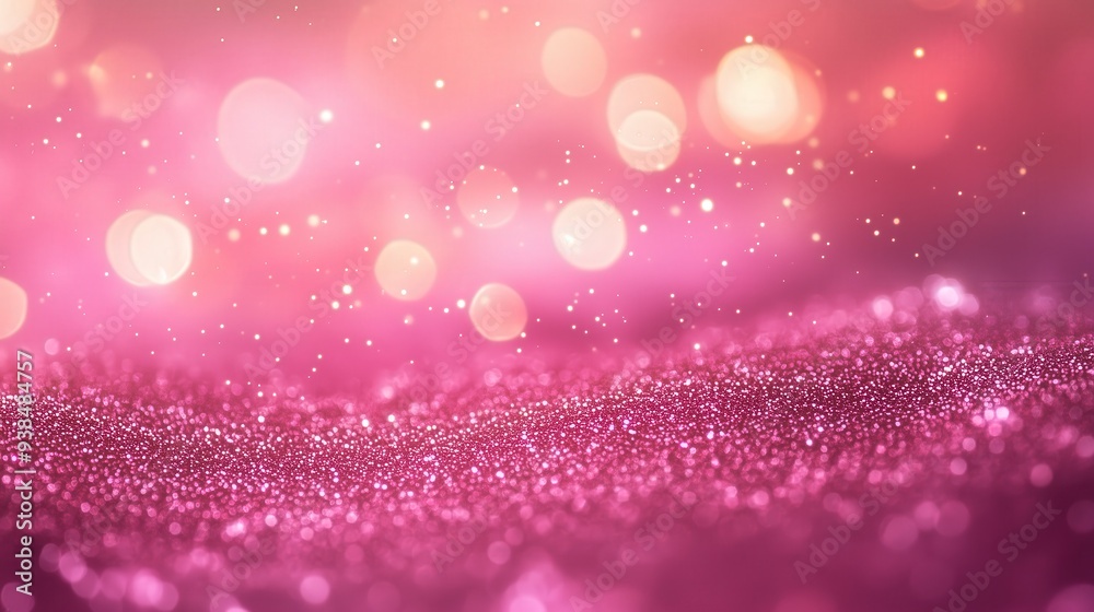 Abstract pink and gold bokeh with glitter. Abstract pink and gold bokeh with glitter.