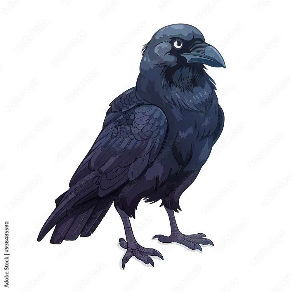 Fototapeta premium Crow Void/Space element animal cartoon isolated whitebackground 16:9
