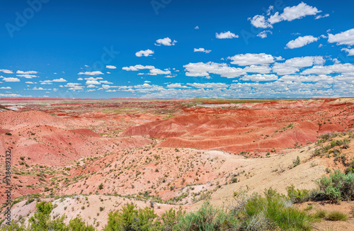 View of the Painted Desert section of Petrified Forest National Park in Arizona