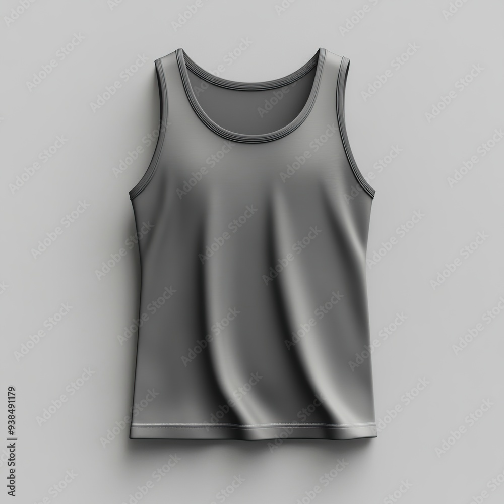 Gray sleeveless shirt on a white background. Gray sleeveless shirt on a white background.
