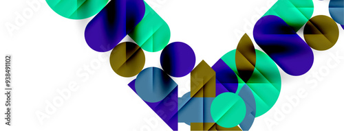 Round shapes, circles and lines minimal geometric background. Vector Illustration For Wallpaper, Banner, Background, Card, Book Illustration, landing page