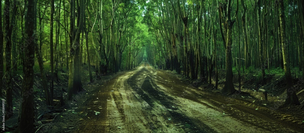 Fototapeta premium The Road Rubber Plantation