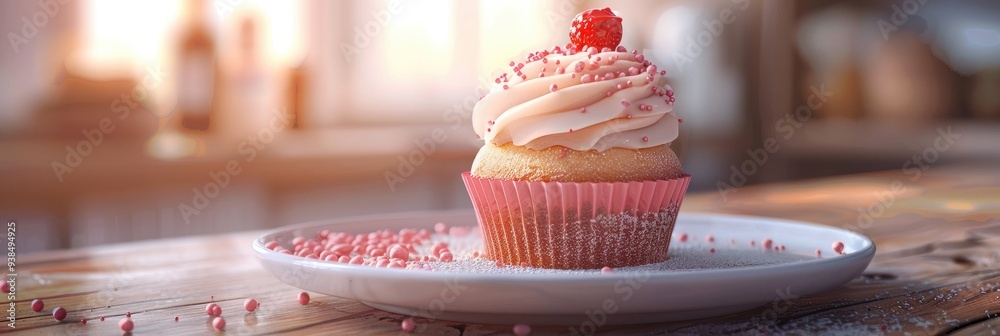 Fotografie Tasty Cupcake Arranged on a Dish