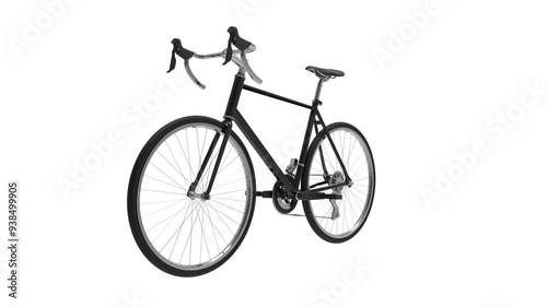 Generic black bicycle isolate in transparent png