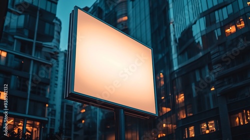 Outdoor Signage Mockup in Urban Setting  Empty White Billboard for Customization : Generative AI photo