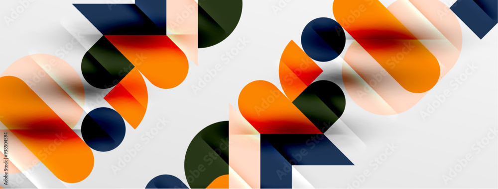 Round shapes, circles and lines minimal geometric background. Vector Illustration For Wallpaper, Banner, Background, Card, Book Illustration, landing page Round shapes, circles and lines minimal geometric background. Vector Illustration For Wallpaper, Banner, Background, Card, Book Illustration, landing page