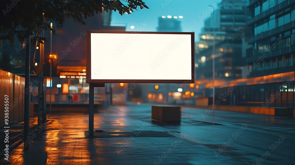 Blank outdoor billboard ready for new advertisement : Generative AI