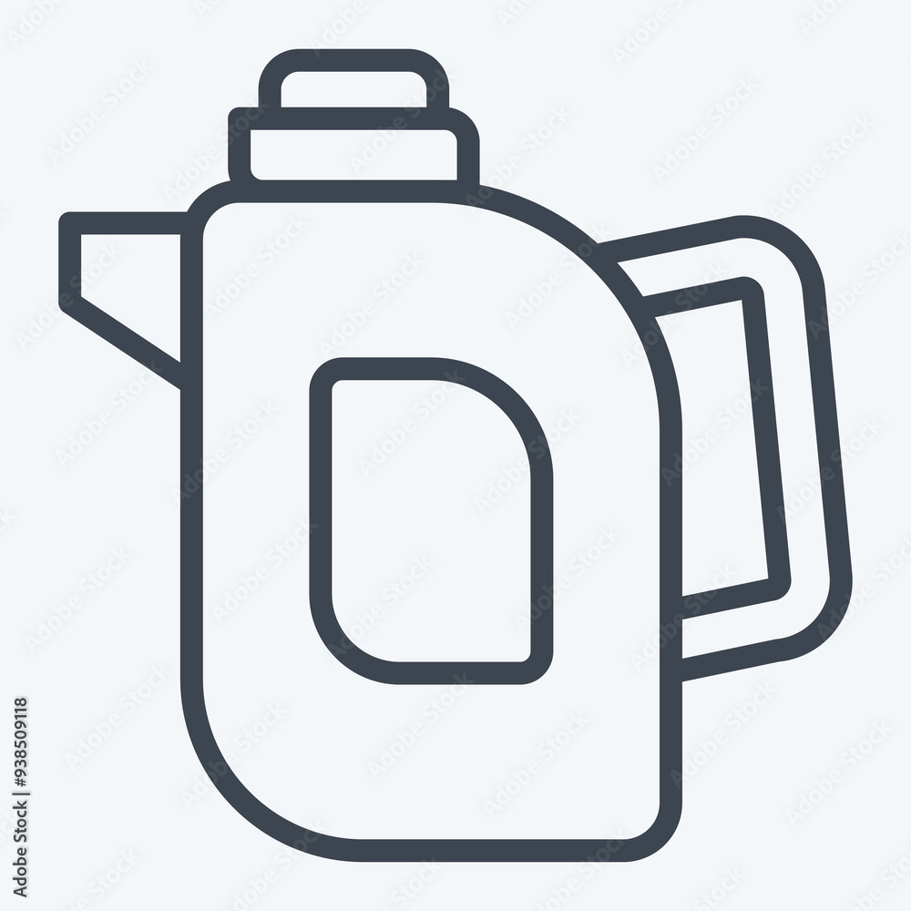 Icon Tea Pot. related to Breakfast symbol. line style. simple illustration Icon Tea Pot. related to Breakfast symbol. line style. simple illustration
