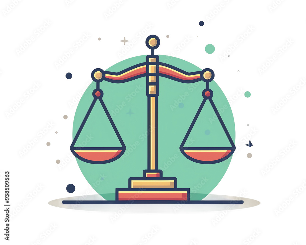 A cartoon image of a scale with two red bars on each side A cartoon image of a scale with two red bars on each side