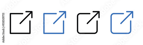 Vector External Link Icon, Go To Site Icon Set