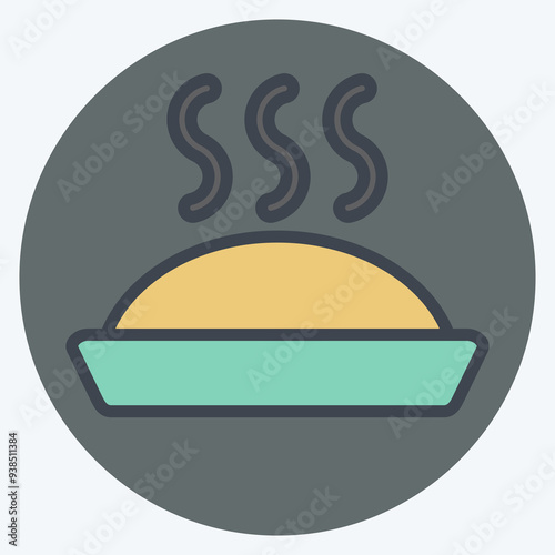 Icon Pie Cake. related to Breakfast symbol. color mate style. simple illustration