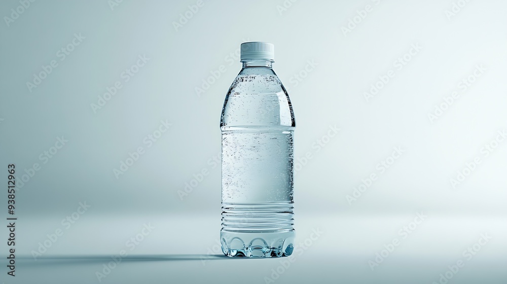Used water bottle and white background : Generative AI Used water bottle and white background : Generative AI