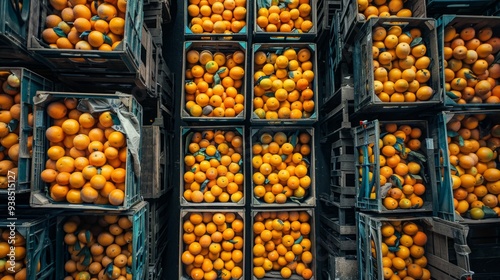 Wallpaper Mural clementines or tangerines for sale in boxes in the stall Torontodigital.ca