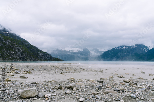 Mountain views at Glacier Bay National Park in summer photo