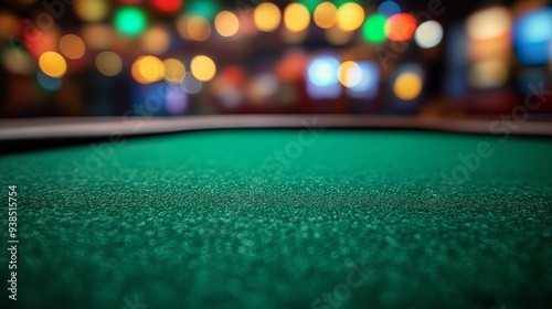 Wallpaper Mural Close-Up of green Table with Blurred Casino Background Torontodigital.ca