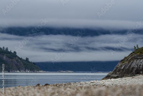 Mountain views at Glacier Bay National Park in summer photo