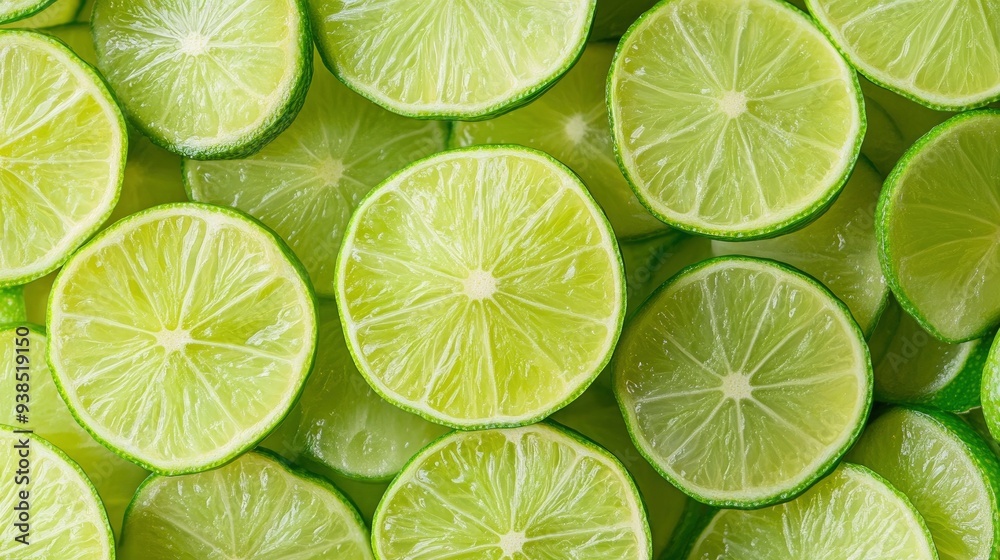 Fresh juicy lime slices as background, top view , ai Fresh juicy lime slices as background, top view , ai