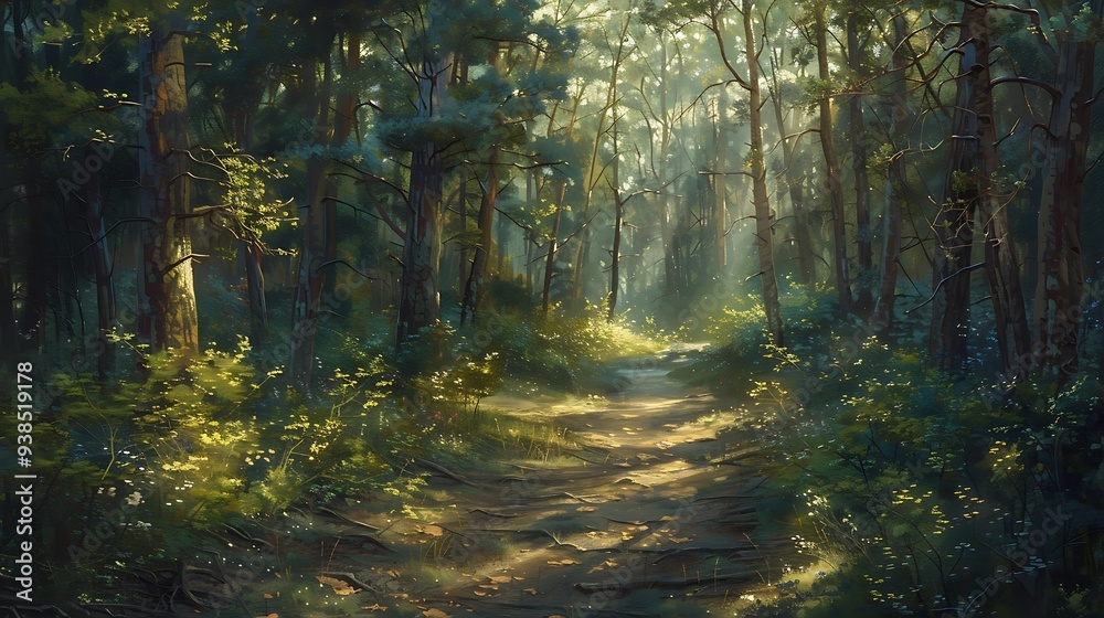 Obraz premium sun rays in forest