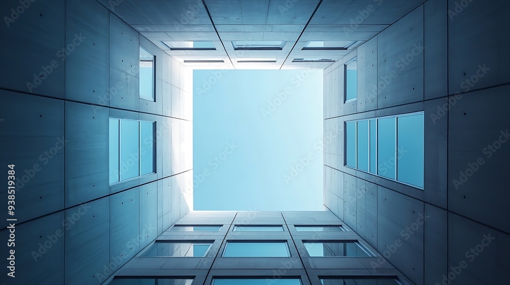 Fototapeta premium Modern architecture window to heaven : Generative AI