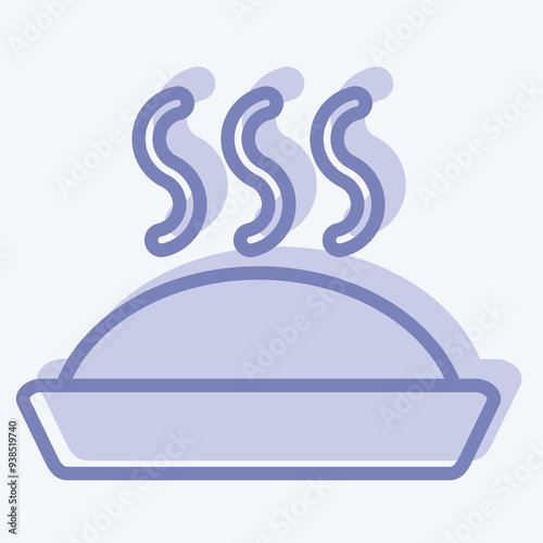 Icon Pie Cake. related to Breakfast symbol. two tone style. simple illustration