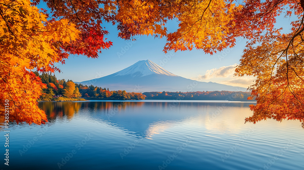 Fototapeta premium JAPAN : Mount Fuji and Autumn Foliage / 秋の富士山と紅葉