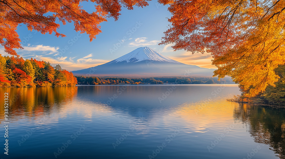 Fototapeta premium JAPAN : Mount Fuji and Autumn Foliage / 秋の富士山と紅葉
