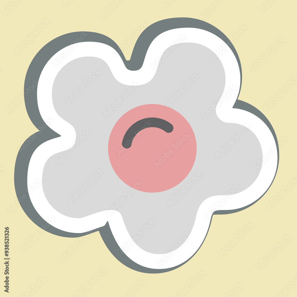 Sticker Fried Egg. related to Breakfast symbol. simple illustration Sticker Fried Egg. related to Breakfast symbol. simple illustration