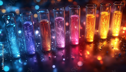  The tubes that are filled with chemicals are in different colors and are useful in medical laboratories and look so amazing with a shiny background design 