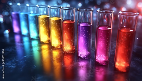  The tubes that are filled with chemicals are in different colors and are useful in medical laboratories and look so amazing with a shiny background design 