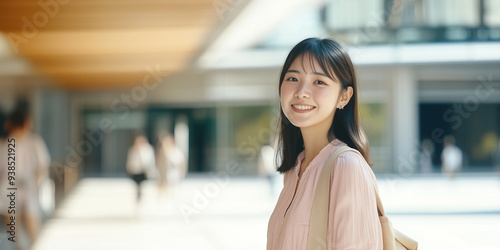 微笑む日本人の女子大学生 / Asian University student