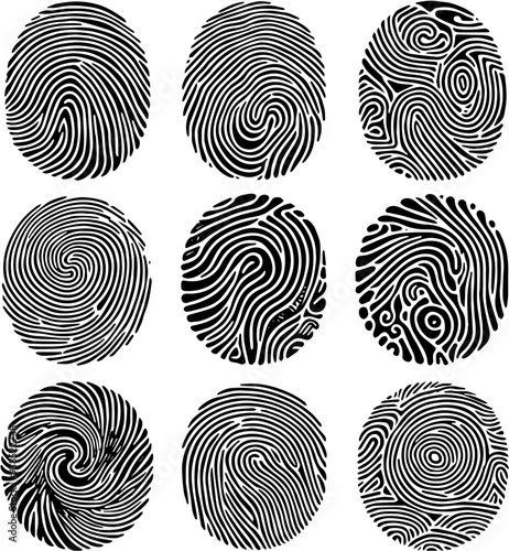 A set of black and white fingerprints