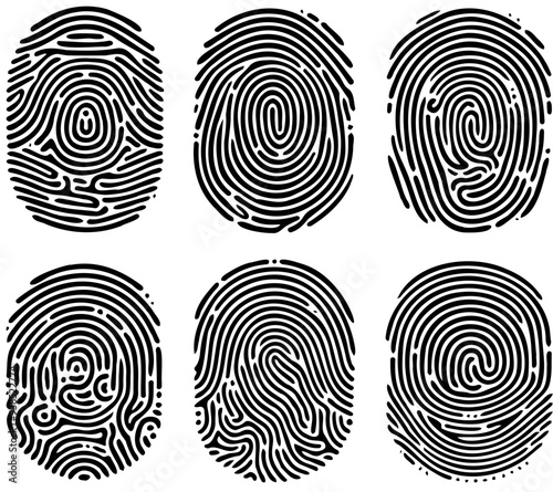 A set of black and white fingerprints