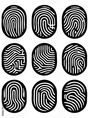 A set of black and white fingerprints