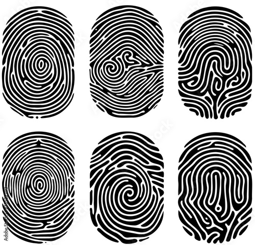 A set of black and white fingerprints