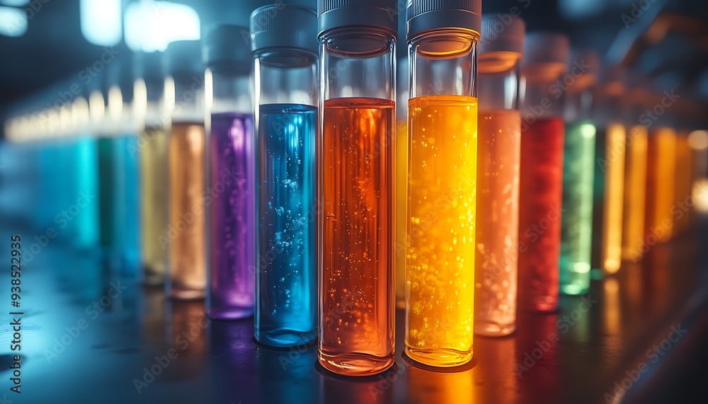 The tubes that are filled with chemicals are in different colors and are useful in medical laboratories and look so amazing with a shiny background design The tubes that are filled with chemicals are in different colors and are useful in medical laboratories and look so amazing with a shiny background design