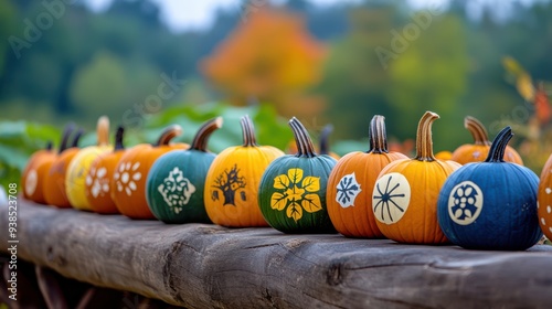Festive Fall Pumpkins with Unique Designs