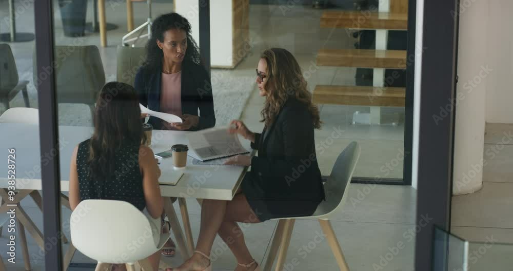 Top view, paperwork or business people in meeting discussion for project, report or data analysis. Window, teamwork or group of women speaking of audit portfolio, investing or planning with documents Top view, paperwork or business people in meeting discussion for project, report or data analysis. Window, teamwork or group of women speaking of audit portfolio, investing or planning with documents